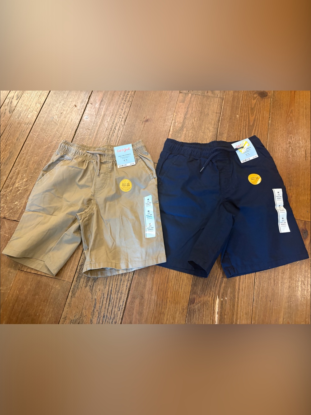 Cat & Jack 2-Pack Elastic Waist Shorts in Tan and Navy